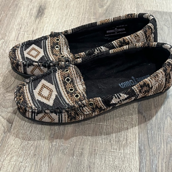 Minnetonka Size 6.5 Women’s Aztec Woven Dominican Republic Slippers Loafers - Picture 5 of 12